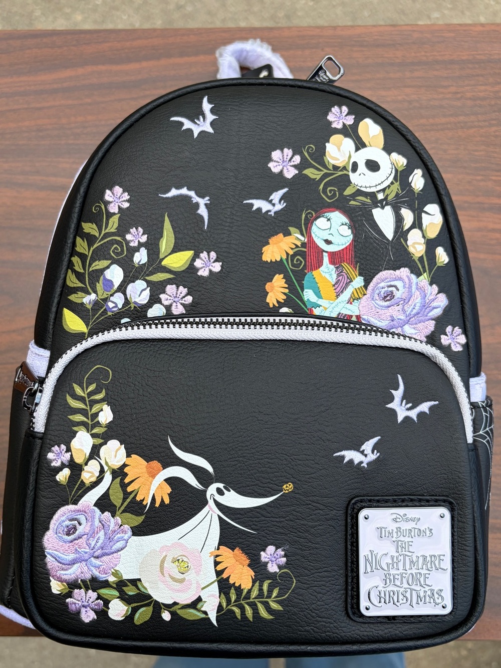 Loungefly Nightmare Before Christmas Jack, Sally & Zero Floral Mini Backpack